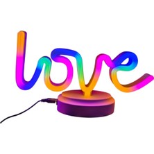 Ozcmax Neon Işıklıı Love Yazılı Masa Gece Lambası