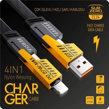 Erdo Ticaret Buğz Tüm Telefonlara Uyumlu CL24 Süper Hızlı 4 In 1 Sarj Kablosu