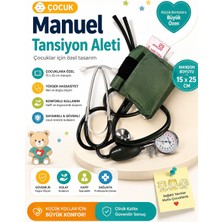 Honsun Profesyonel Çocuk Tansiyon Aleti 15X25 cm Cırt Cırtlı Manşon I Çocuk Manuel Tansiyon Aleti 15X25 cm Manşonlu Stetoskoplu Ölçüm Seti