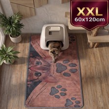Uygur Home Xxl - Tekir Kedi Elekli Kedi Kum Paspası - Çift Katmanlı Petek Dokulu Kedi Kumu Yakalama Paspası - 60X120 cm