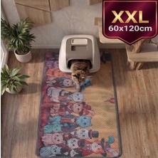 Uygur Home Xxl - Kraliyet Kedileri Temalı Petek Dokulu Kedi Kumu Yakalama Paspası Plastik 60X120 cm