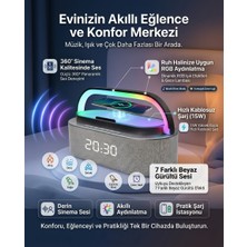 Matechno 15W Kablosuz Şarjlı Bluetooth Hoparlör, Dijital Saat, Rgb LED Aydınlatmalı Ses Efektli ve Gece Lambası Hoparlör