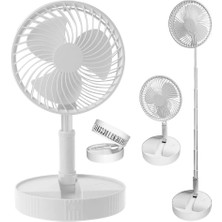 Erdo Ticaret Buğz Teleskopik Fan Vantilatör 4 Modlu Şarjlı Katlanabilir Yükseltilebilir Taşınabilir Serinletici Portatif Masa Vantilatörü