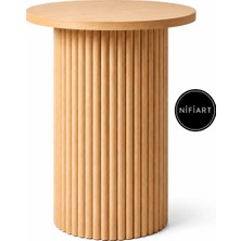 Nifi Art Doğal Ahşap Flotalı Silindir Masa Ayağı / Sehpa Ayağı -Masa