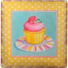 Erdo Ticaret Buğz Decotown Duvar Panosu 40*40 Cup Cake Muffin Motifli Duvar Süsü