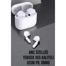 Erdo Ticaret Buğz Beyaz Yeni Nesil Pro Bluetooth Kulaklık Yüksek Ses Kaliteli Anc Özelliği