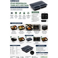 Orego Siyah Mikrodalga Yemek Seti 3 Göz Takım 235X194X50 80'li (Niceplast)