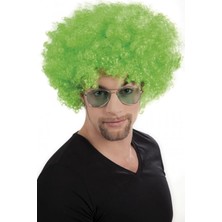 Erdo Ticaret Buğz Yeşil Renk Kıvırcık Afro Bonus Peruk