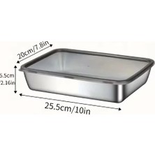 Erdo Ticaret Buğz Çok Amaçlı Paslanmaz Çelik Fırın ve Saklama Kabı (25X20X5 Cm)