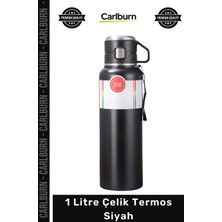 Carlburn #termos Isı Yalıtımlı Sızdırmaz Paslanmaz Dayanıklı Kamp Piknik Ofis Şık 1 Litre Çelik Termos Siyah