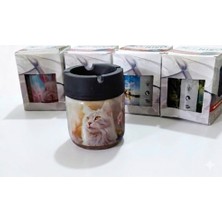 Meka Shisha Cam-Kavanoz-Küllük Desenli Cam + Metal Küllük +Çok Amaçlı
