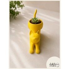 Dekoratif Esneyen Kedi Saksı-Masa Dekoru-Sukulent Saksısı-Dekoratif Saksı