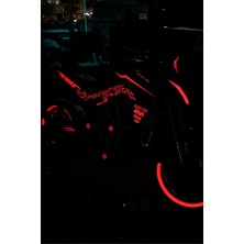 Banxtre Cfmoto NK250 Için Reflektörlü Kırmızı Komple Sticker Seti