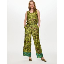 Faik Sönmez Beli Lastikli Jungle Desen Wıdeleg Fit Viskon Pantolon W27PNT004