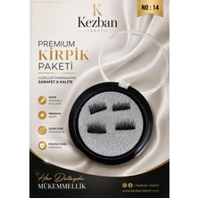 Kezban Tekstil Mıknatıslı Takma Kirpik No/ 014 Kıvrık Dolgun Model ( Xl ) Uzun 1 Kutu 4 Adet