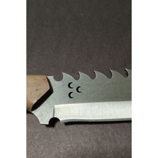 Depo Trend 4034 Çelik Üç Hilal Motifli Bozkurt Başlı Kamp ve Outdoor Bıçağı (37 Cm) – Hakiki Deri Kılıf ve Anahtarlık Hediyeli