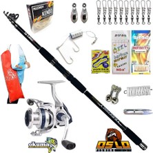 Okuma Aria-6000 Oslo Black Fight 360cm 100-200gr Profesyonel Surf Kıyı Olta Takımı Seti