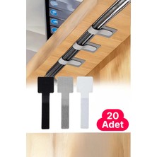 Kitchen Dream 20 Adet Kendinden Yapışkanlı Cırt Cırtlı Bant Kablo Tutucu, Masaüstü Kablo Düzenleyici
