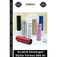 Carlburn #termos Kamp Piknik Plaj Ofis Seyahat LED Ekranlı Paslanmaz Çelik Akıllı Sızdırmaz Sıcaklık Göstergeli Dijital Termos 500 ml
