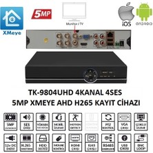 Afila TK-9804UHD 4ch 4ses 5mp Xmeye Ahd Dvr H265+ 4 Kanal Güvenlik Sistemleri Kayıt Cihazı
