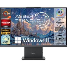 Lenovo Ideacentre 3 Siyah 27ARR9 Amd Ryzen 7 7735HS 64GB Ddr5 Ram 2tb SSD 27" Fhd WIN11 Pro Kablosuz Klavye ve Mouse  Asbertech