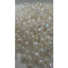 100 Gram Janjanlı Akrilik Boncuk Takı, Çanta Boncuğu Şeffaf Renk Küp Kübik Model Kristal Boncuk 10 mm (~180 Adet)