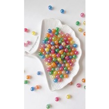 25 Gram 10 mm Janjanlı Karışık Renkli Yuvarlak Plastik Boncuk Takı, Aksesuar Boncuğu (45-50 Adet)