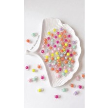 20 Adet Şeker Paketi Renkli Fiyonk Akrilik Boncuk Figür Charm Plastik Figürlü Boncuk Karışık Renk