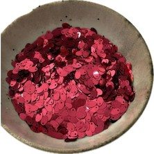 Hobi Dünyası Evim 15 Gram Yandan Delikli Güpür Takı Kumaş Süsleme Pulu Plastik Payet Pul Boncuk - Renk : Kırmızı Pul