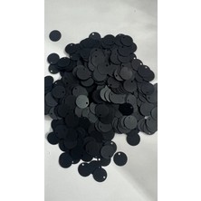 10 Gram Yandan Delikli Güpür Takı Kumaş Süsleme Pulu Plastik Payet Pul Boncuk - Renk : Siyah