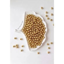 Hobi Dünyası Evim 120 Adet 6 mm Gold Inci Lüks Delikli Takı Aksesuar Çanta Anahtarlık Yapım Boncuğu