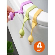 Kitchen Dream 4'lü Set Mantar Tasarımlı Klozet Tutacağı Kaldırma Aparatı (24X2,4 Cm)