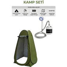 Kamptek Kamp Teknolojisi 120.000 Mah Şarjlı Otomatik Kamp Duş Seti - 60 Dakika Kullanım + Pop-Up Duş Kabini