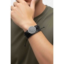 BSN Store 2'li Hakiki Deri Bileklik Iskandinav Vegvisir Sembol Gerçek Deri Bileklik Moda Bileklik