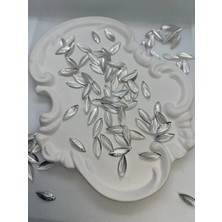 Metal Pul Takı Malzemesi Yaprak Desen Demir Oya Pulu Nikel Kaplama 10 Gram - Renk : Yaprak Gümüş (45-50 Adet)