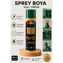 ArtMaster Yeşil Sprey Boya 200 ml 1 Adet Südor Hızlı Kuruyan Renkli Profesyonel Canlı Renk Ahşap Plastik Demir Metal Porselen Cam