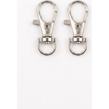 2 Adet 3 cm Papağan Klips Kilit Kanca Papağan Kapama Klips Anahtarlık Charm Takı Aksesuar Çanta - Gümüş