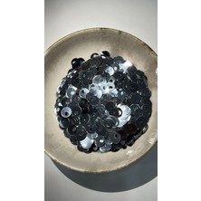 10 Gram Yandan Delikli Güpür Takı Kumaş Süsleme Pulu Plastik Payet Pul 10MM Boncuk - Renk : Metalik Renk Pul