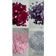 4'lü Set 10'ar Gram Yazma Havlu Abiye Çeyizlik Işleme Payet Pul Seti Damla Pul (~2500 Adet) Pembe Beyaz Fuşya Lila