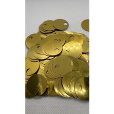 10 Gram 20 mm Yandan Delikli Mendil Yazma Havlu Abiye Çeyizlik Işleme Payet Pul- Gold Pul