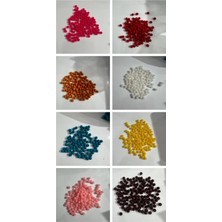 Kadife Boncuk Seti 8 mm 8 Renk 10 Gram Takı, Oya, Abiye Boncuğu (8 Renk 10'ar Gram 800-820 Adet)