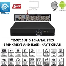 Afila TK-9716UHD 16CH 1ses 5mp Xmeye Ahd Dvr H265+ 16 Kanal Güvenlik Sistemleri Kayıt Cihazı