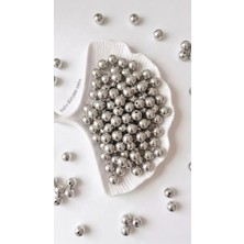 12 mm Gümüş Inci Lüks Delikli Takı Aksesuar Yapım Boncuğu 50 Gram (55-60 Adet)