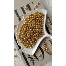 14 mm Gold Inci Lüks Delikli Takı Aksesuar Yapım Boncuğu 50 Gram (30-35 Adet)