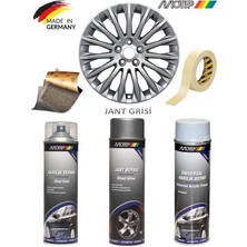 İbtaş Motip Gümüş Gri Jant Boyama Rötuş Seti Akrilik Sprey Boya + Vernik + Astar 500 ml