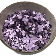 10 Gram Yandan Delikli Güpür Takı Kumaş Süsleme Pulu Plastik Payet Pul Boncuk - Renk : Lila Pul