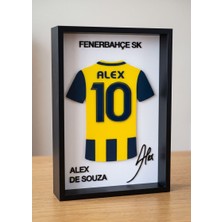 Riva Self Alex De Souza 10 Numaralı Özel Tasarım 3D Kabartmalı Futbol Dekoratif Tablo
