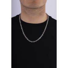 Gümüş Pazarım Geçmeli Halka Model Erkek Çelik Zincir