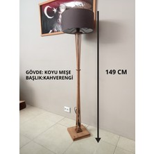 Balsa Dekor Lambader Ahşap Ayaklı Köşelambası Koyu Meşe