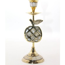 Yvz Store Pirinç Sedefli Tekli Şamdan